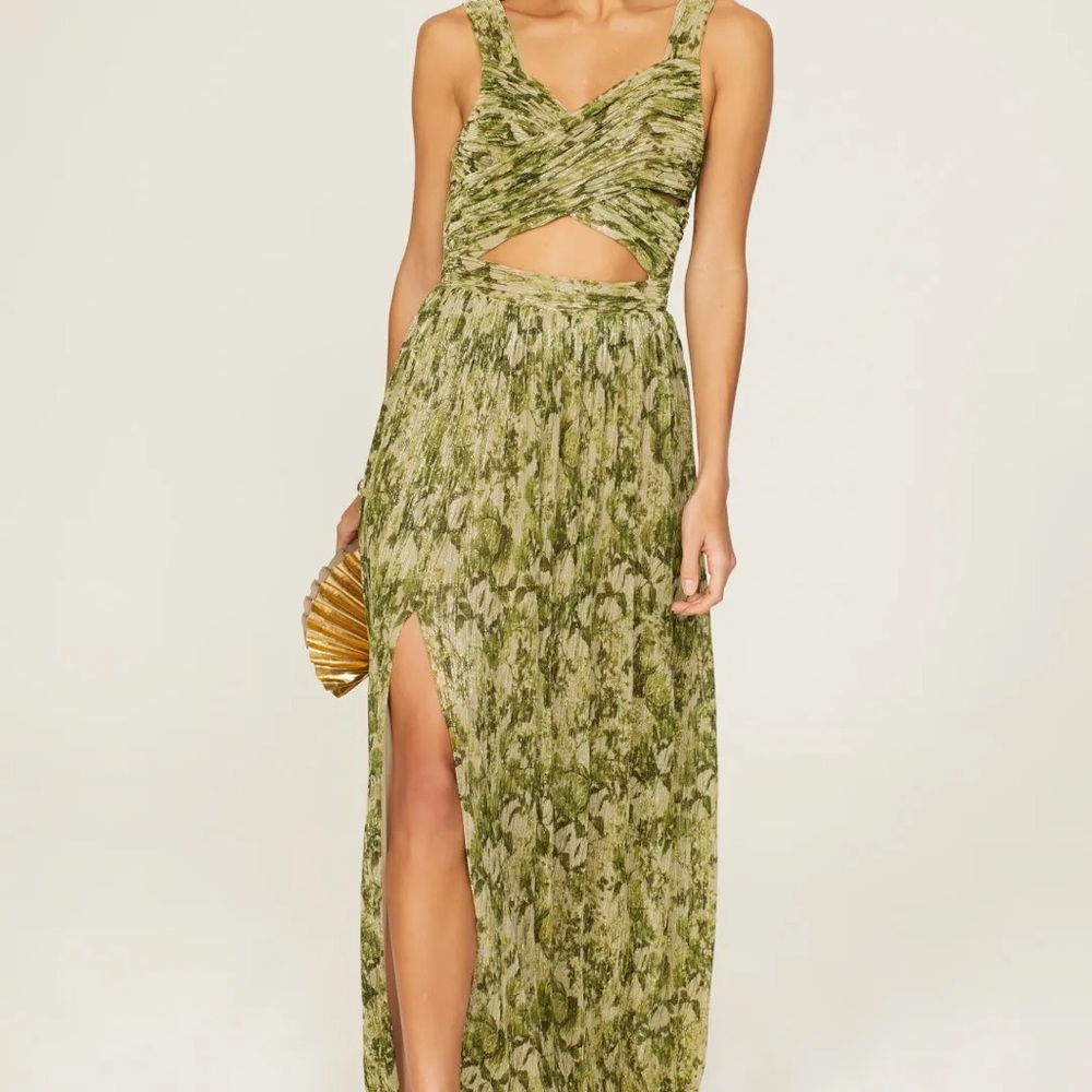 Dress The Population

Mirabella Floral Crossover Cut-Out Gown (Green)